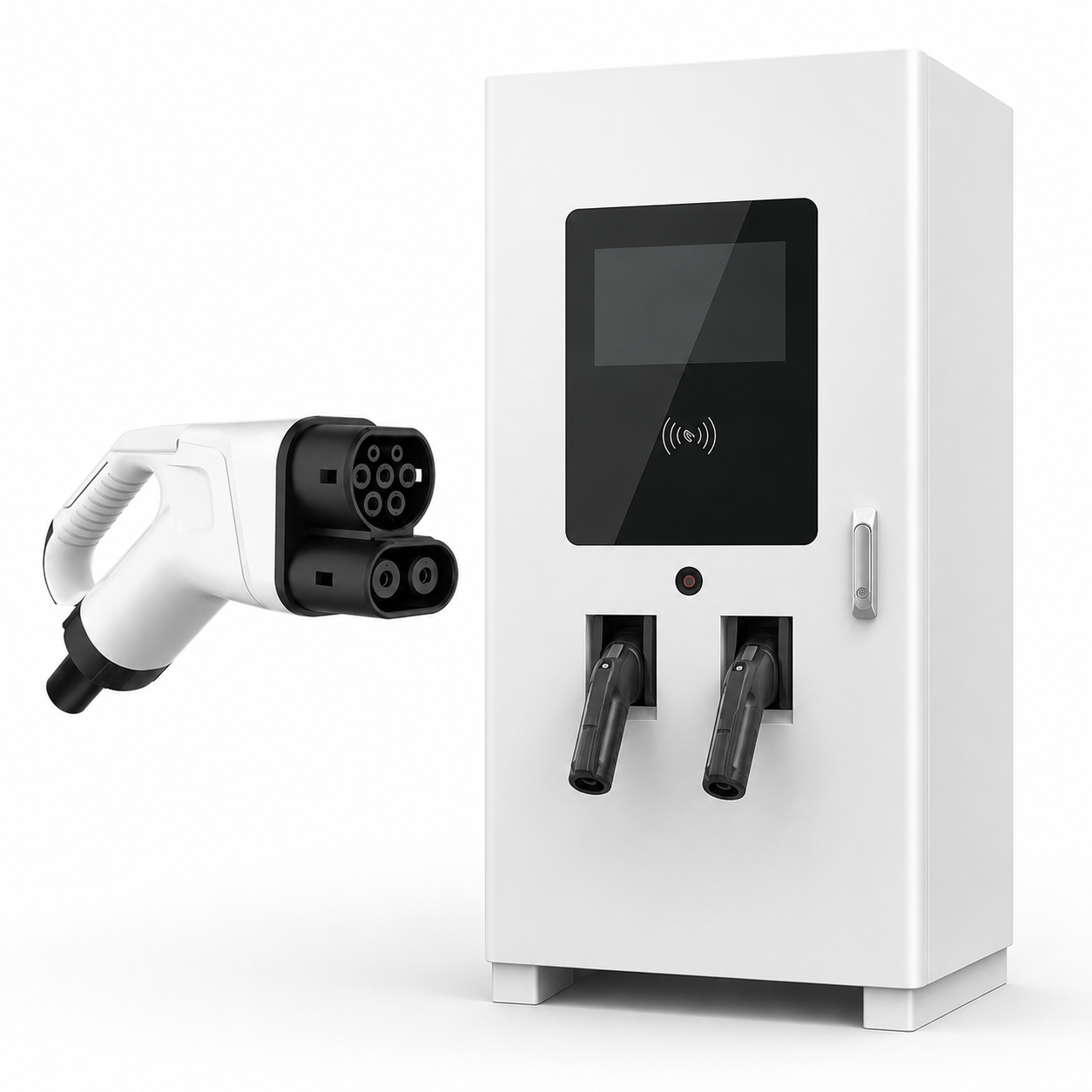 Stație încărcare DC rapidă 60 kW Stație Rapidă de Încărcare EV DC 60 kW – 2 Porturi pentru Tesla, BMW, Dacia Spring